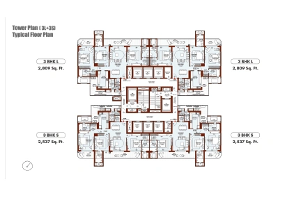 3 BHK L 2809 SQFT