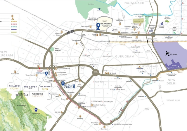 Whiteland The Westin Residences Dwarka Expressway location